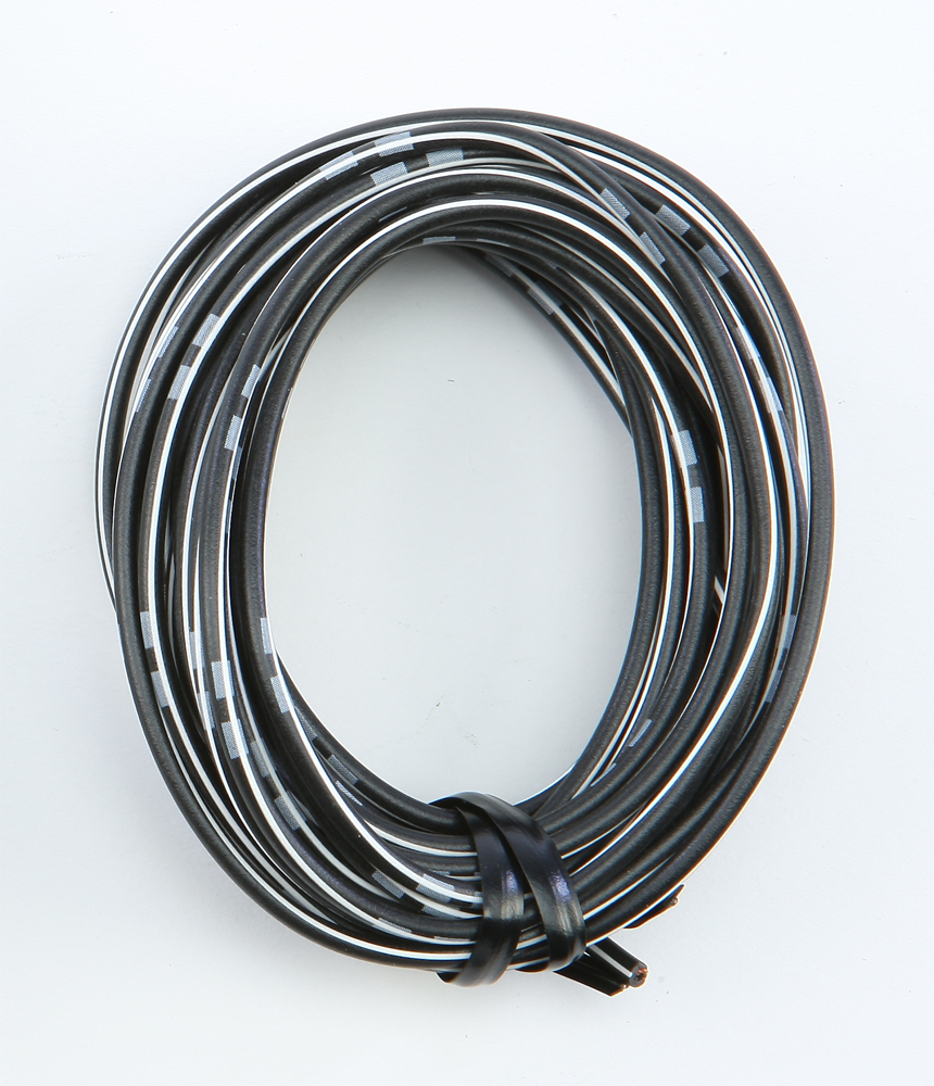 13' Color Match Electrical Wire - Black / White 14A/12V 20AWG - Click Image to Close