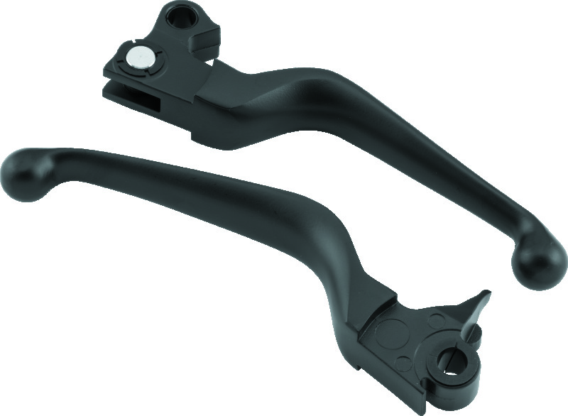 Bikers Choice Black Lever Set For 96-16 Big Twin, 96-03 XL w/ Cable Clutch - Black lever set fits 96-16 Big Twin, 96-03 XL - Click Image to Close
