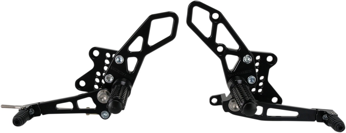 Adjustable Rearset - Black - For 08-17 Kawasaki Ninja 250R/300 - Click Image to Close