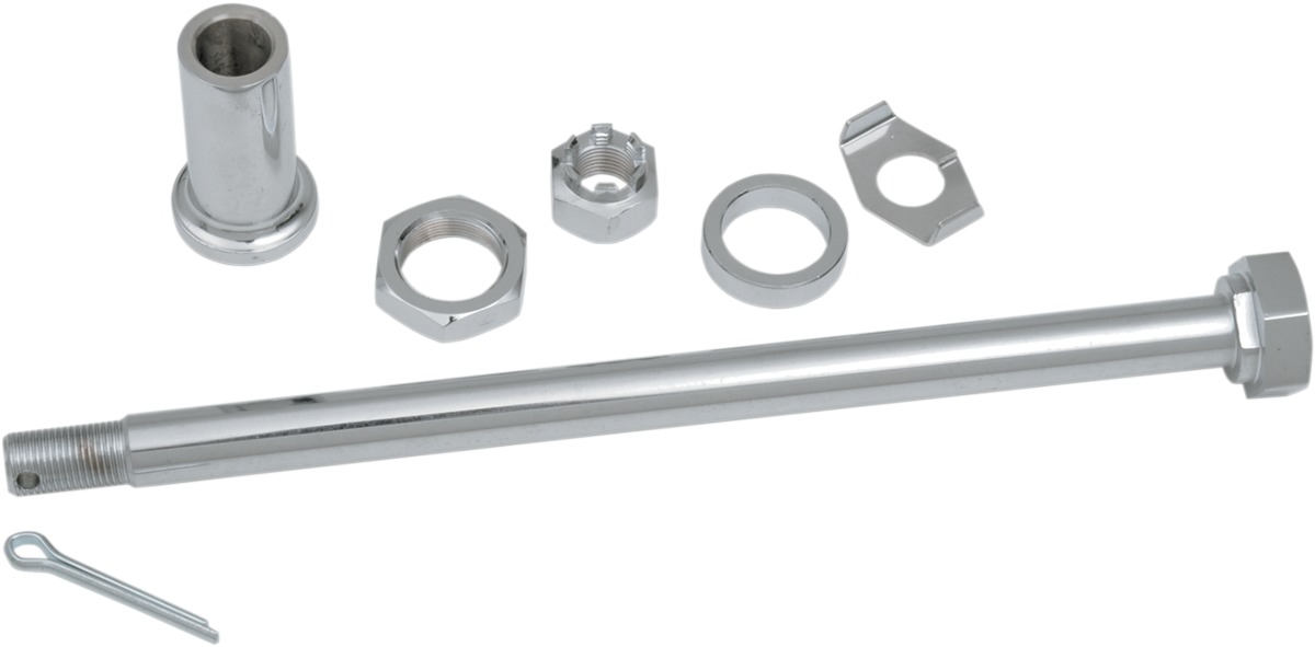 Drag Specialties Rear Axle Kit Chrome For Harley FLH Electra Glide - Rear axle kit for Harley FLH Electra Glide - Click Image to Close