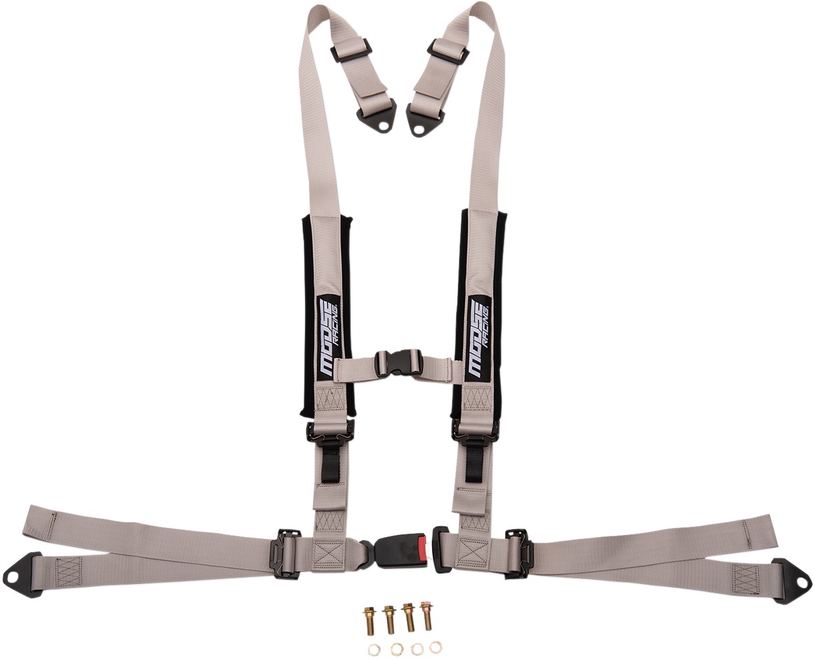 Moose Auto Buckle Seat Harness 2" 4PT Gray - Click Image to Close