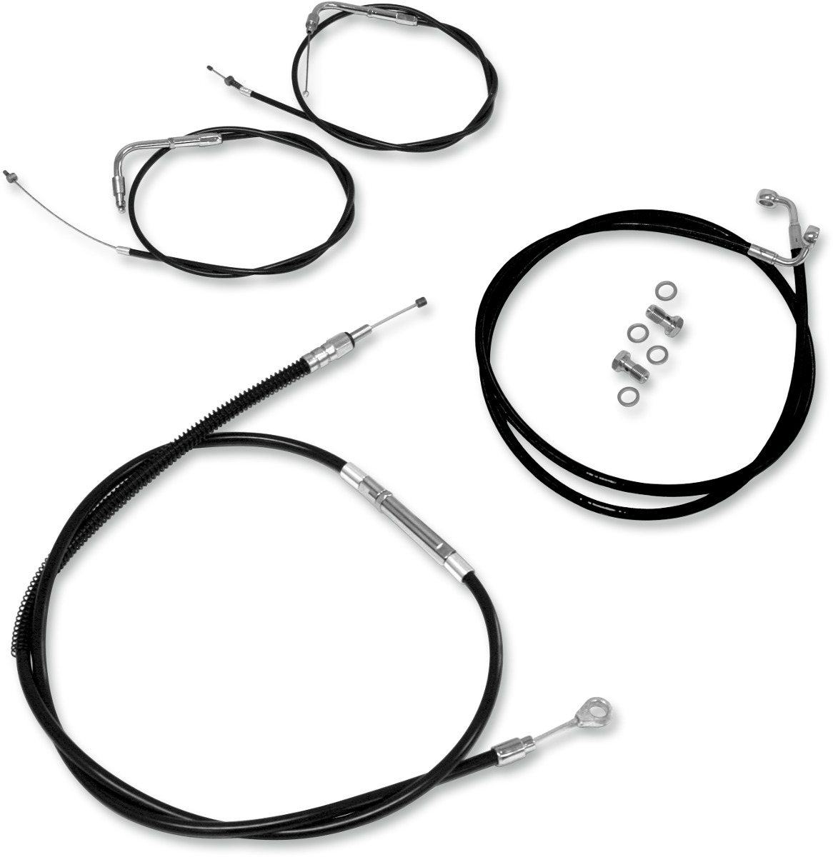 +2" Extended Cable Kit - Black - For 14+ Yamaha Bolt - Click Image to Close