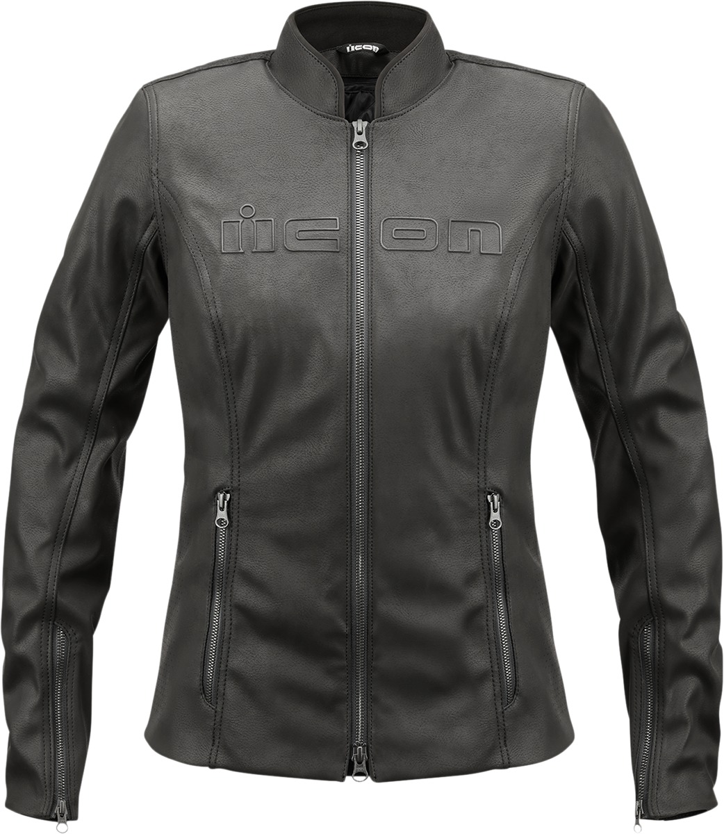 ICON Women's Tuscadero2 Jacket Black - Medium - Women's sport fit riding jacket - Click Image to Close