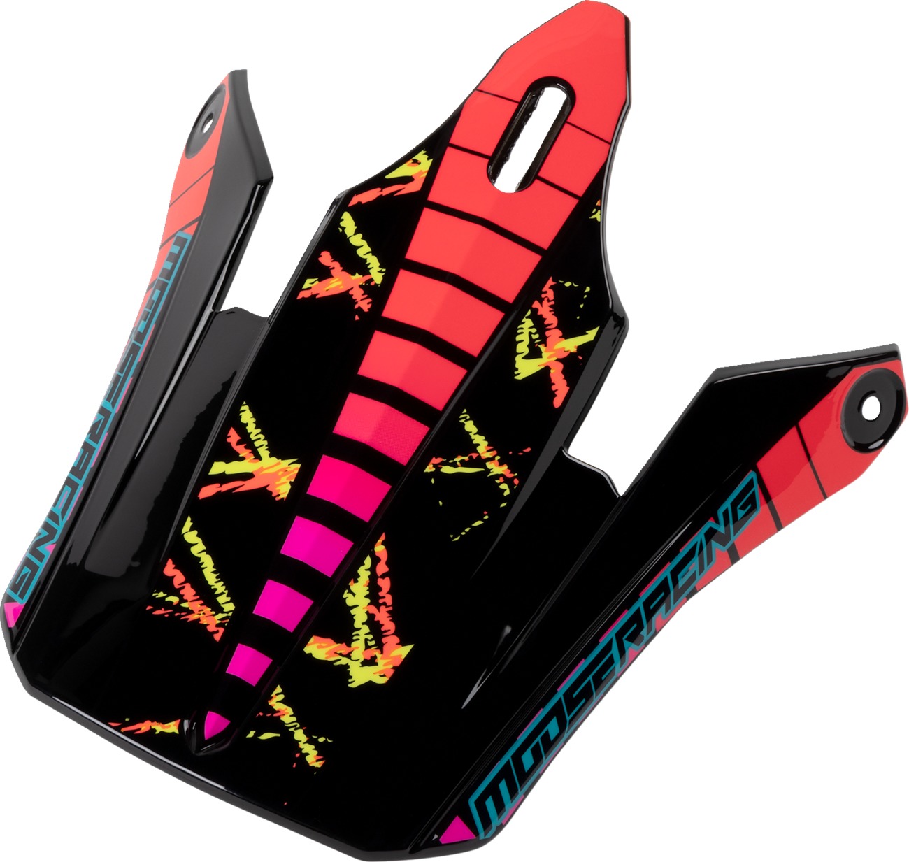 Moose Youth F.I. Vaporwave Helmet Peak Visor Pink Yellow Black Red - Peak visor for Moose Youth F.I. Vaporwave helmet - Click Image to Close