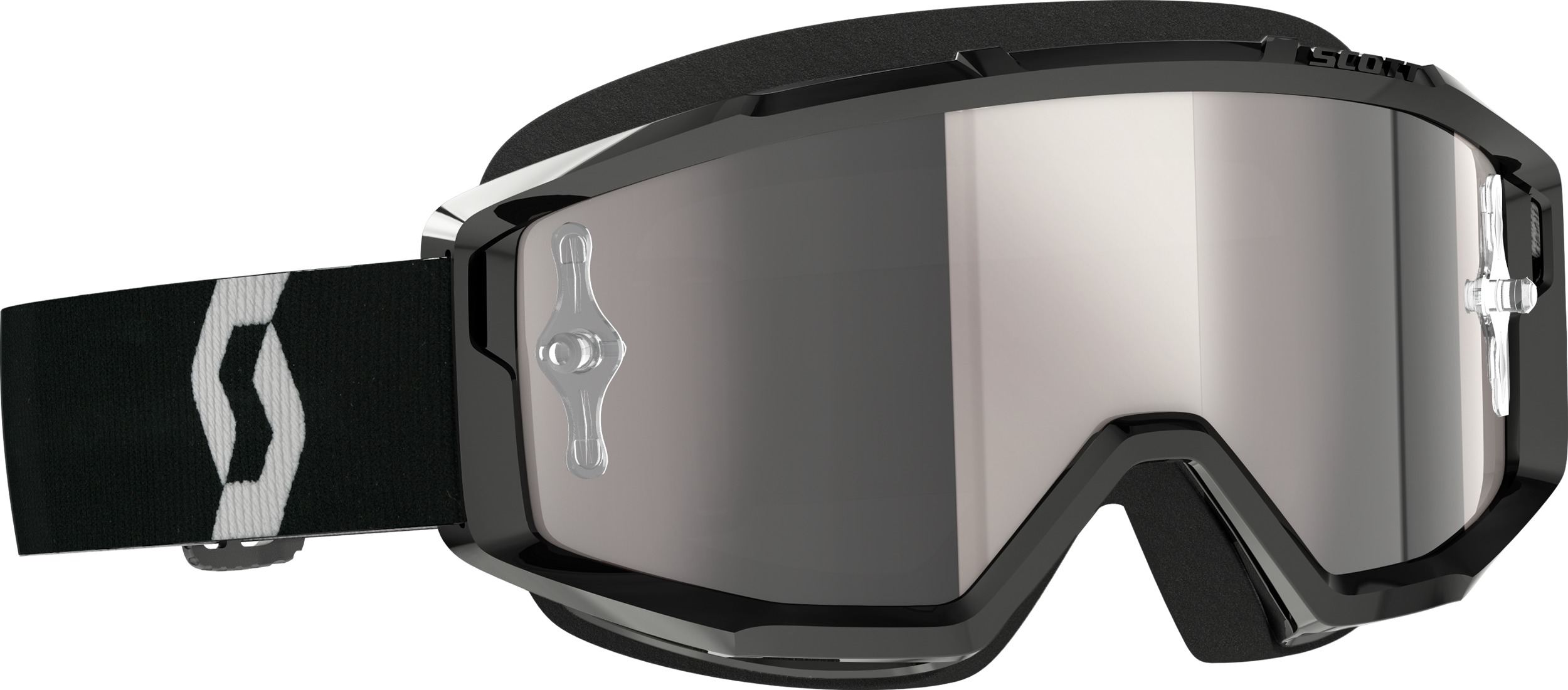 SCOTT Primal Goggles Black/White Silver Chrome - Off-road goggles with anti-fog lens - Click Image to Close