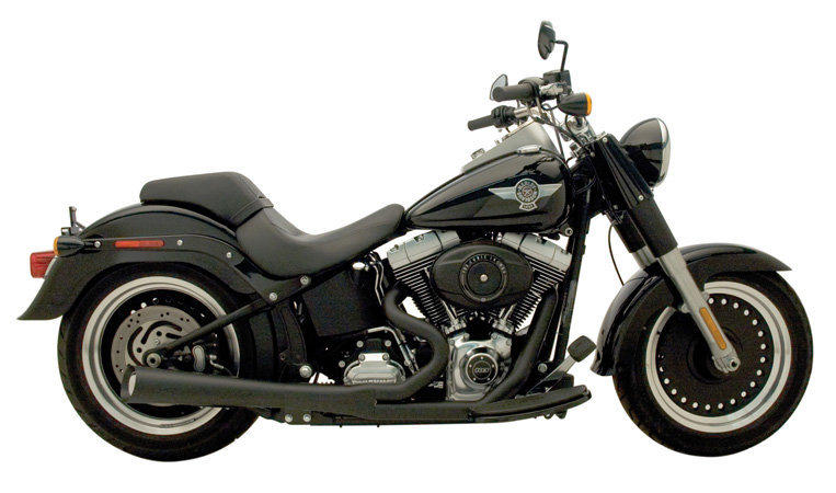 Supermeg 2-1 Black Ceramic Full Exhaust - For 90-06 FXST/FLST & 91-05 DYNA - Click Image to Close