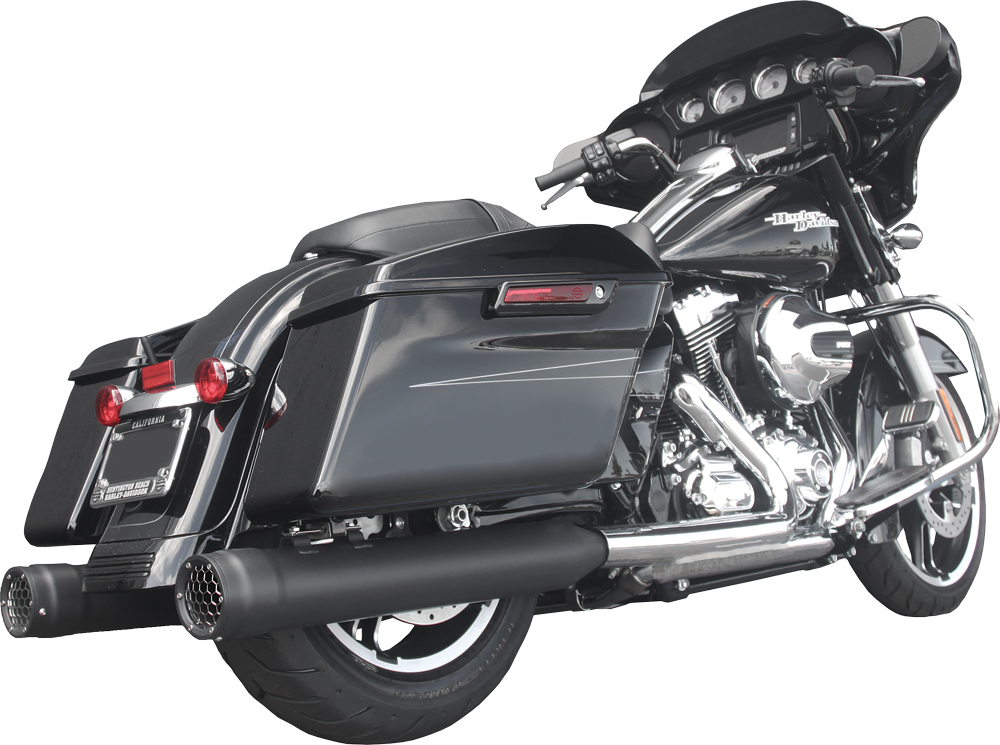 GP Touring Black Slip On Exhaust - For 09-15 Harley FLH FLT - Click Image to Close
