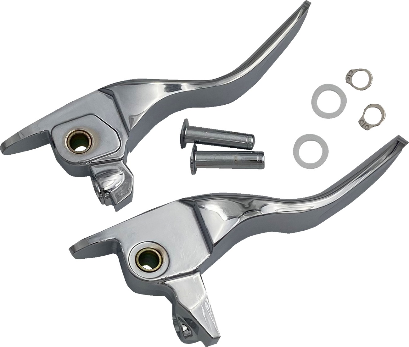 Drag Specialties Short Chrome Lever Set For Harley-Davidson Touring - Click Image to Close