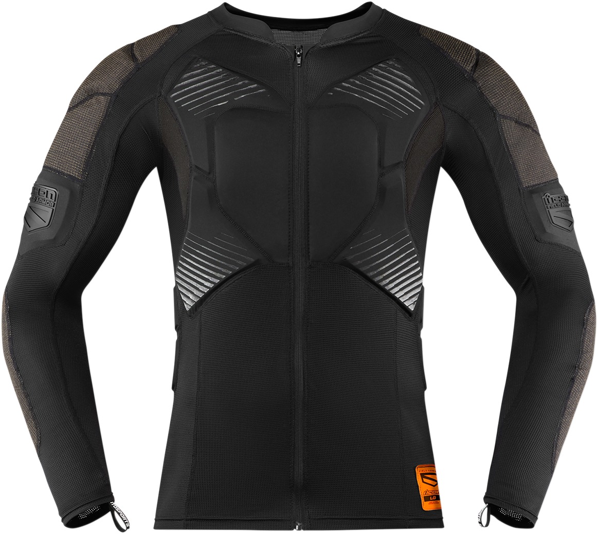 Long-Sleeve Compression Armor Shirt Black X-Large - Click Image to Close