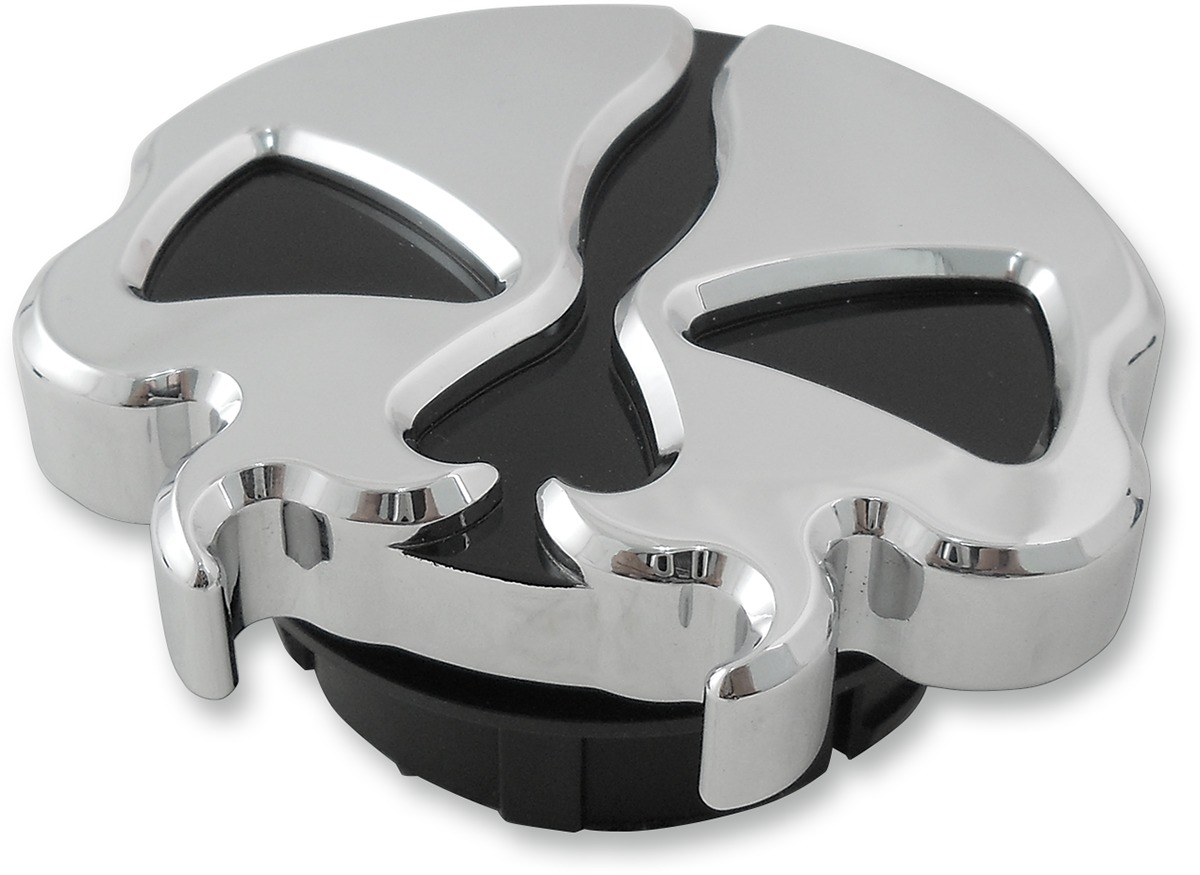 Drag Specialties Split Skull Dummy Gas Cap Chrome For Harley FLRT Freewheeler - Click Image to Close