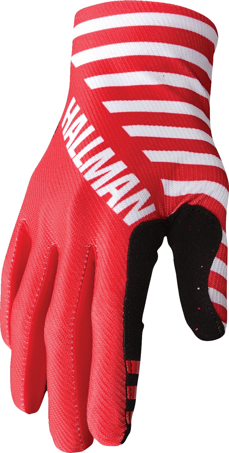 THOR Mainstay Gloves Men's L Red/White/Black - Lightweight MX gloves with perforated palm - Click Image to Close