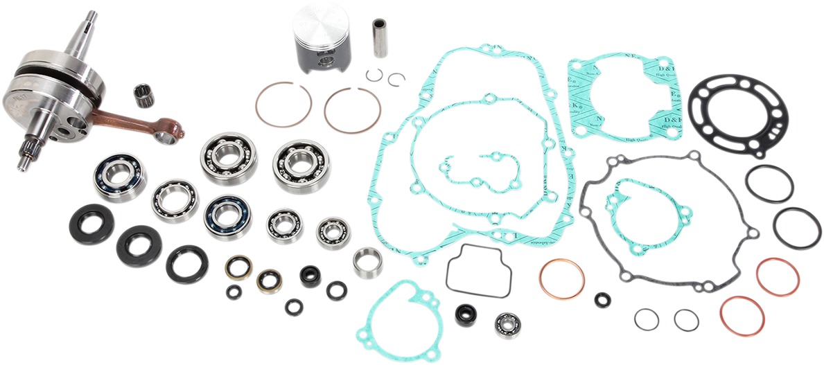 Engine Rebuild Kit w/ Crank, Piston Kit, Bearings, Gaskets & Seals - 06-13 KX100 - Click Image to Close