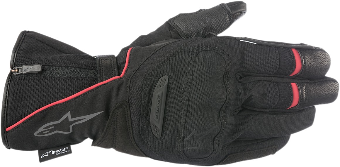 Primer Drystar Leather Street Riding Gloves Black/Red Small - Click Image to Close