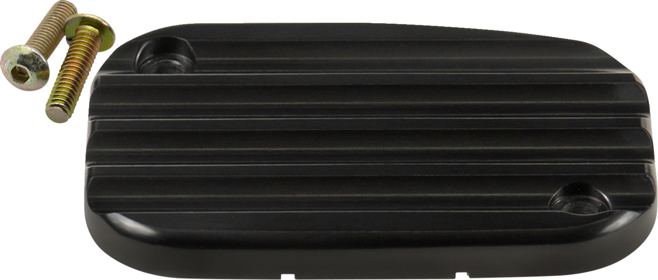 Joker Machine Hydraulic Clutch Master Cylinder Cover Black For Harley - Finned anodized cover for Harley clutch master cylinder - Click Image to Close