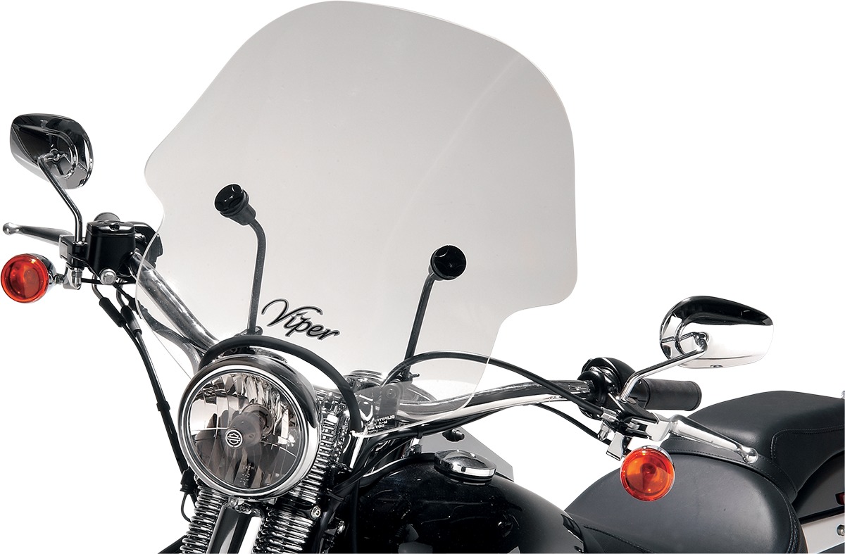 Viper Handlebar Mount Windshield Clear w/Black Hardware - Click Image to Close