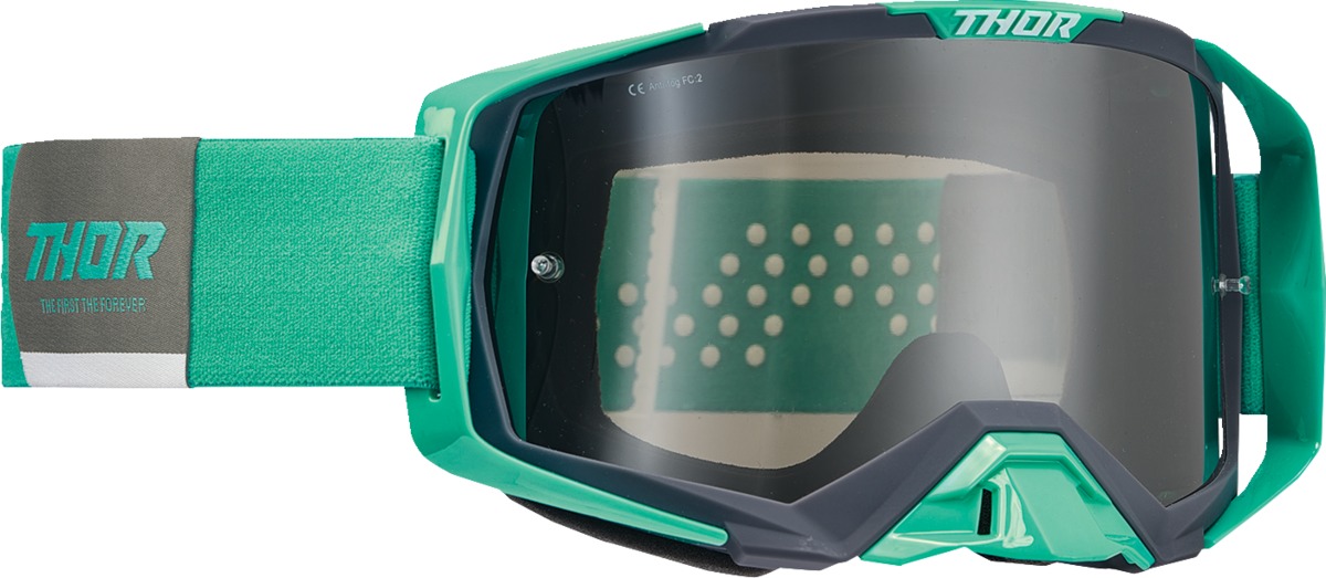 THOR Activate Motocross Goggles Mirror Lens Green/Charcoal Adult - Mirrored motocross goggles, adult size, green/charcoal - Click Image to Close