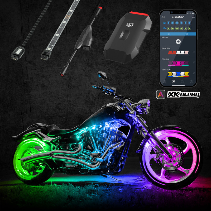 XKGLOW XKchrome LED Whip Light Kit 48in App Control 2nd Gen ATV UTV - 48in LED whip light kit with app control for ATV/UTV - Click Image to Close