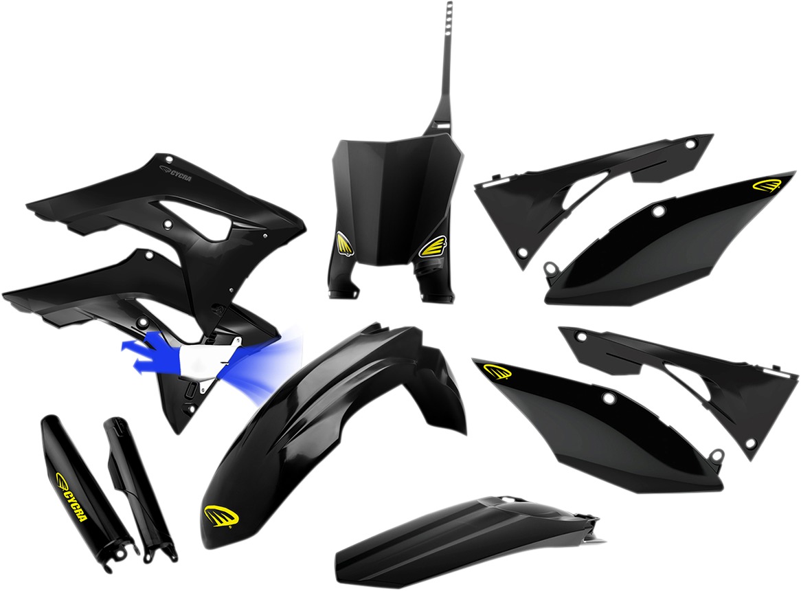 Cycra Complete Powerflow Body Kit Black Fits Honda - Click Image to Close