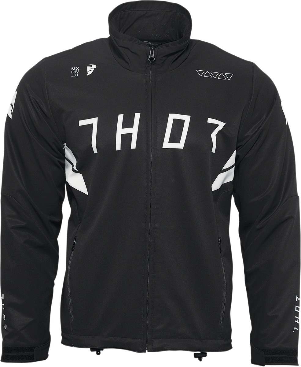 Thor Warmup Jacket Black White Men's Medium - Athletic fit warmup jacket in black/white, men's M - Click Image to Close