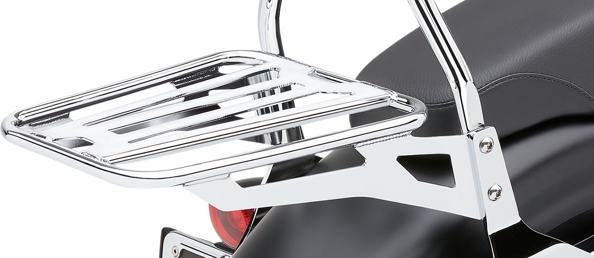 Cobra Detachable Backrest Bolt-On Luggage Rack Chrome - Click Image to Close