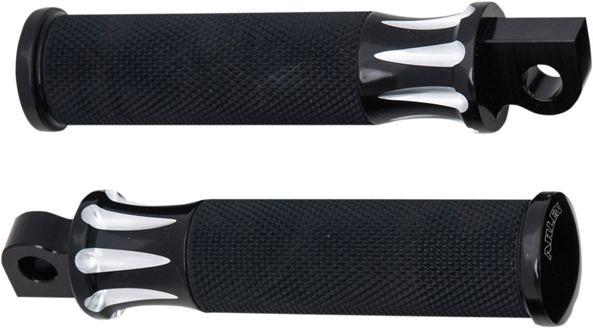 Arlen Ness Fusion Deep Cut Foot and Shift Pegs Black Aluminum - Click Image to Close