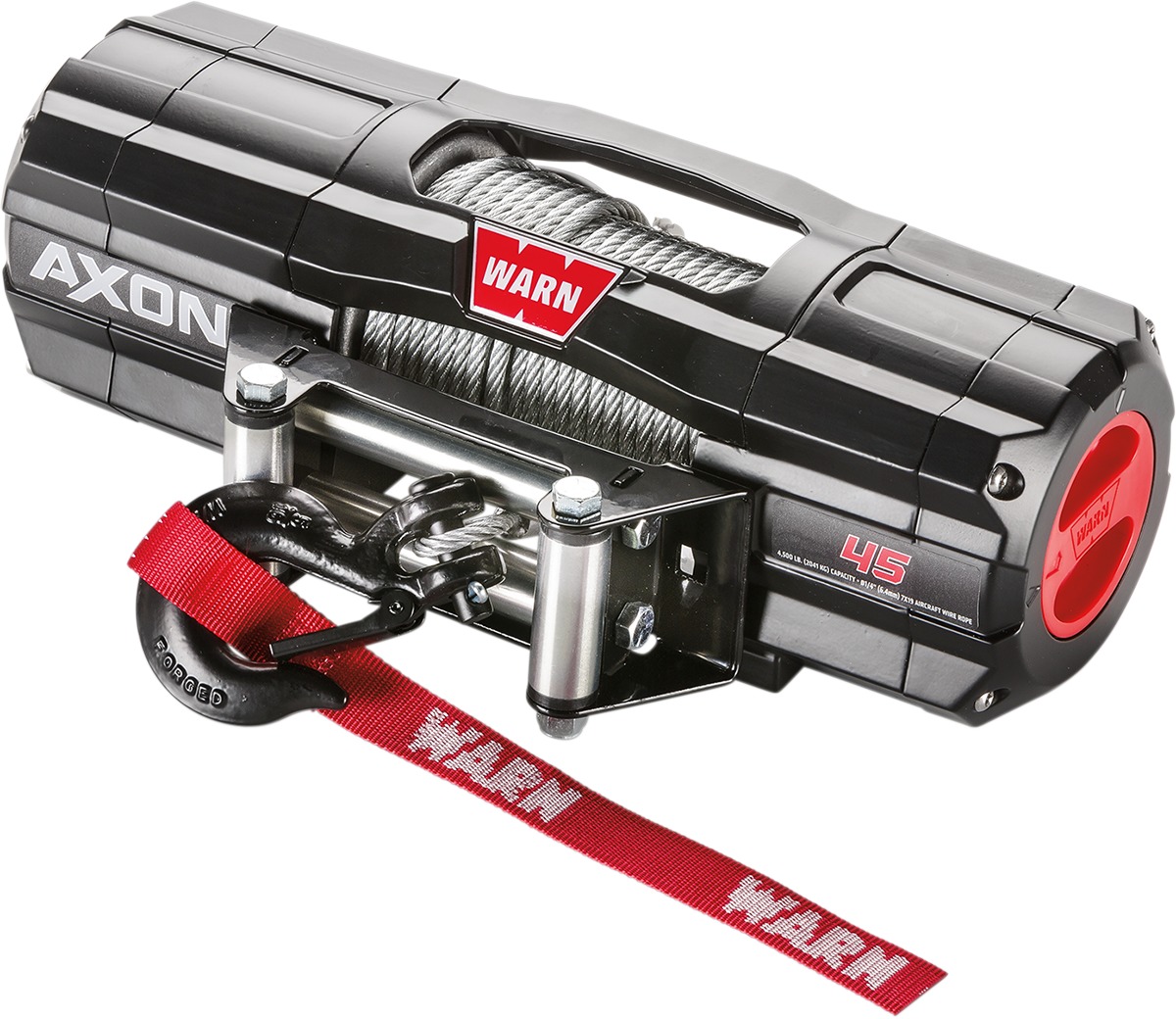 Warn Axon 4500 Winch with Wire Rope â€“ Black - Click Image to Close