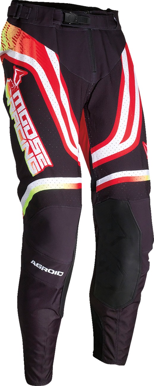 Moose Agroid Offroad Pants Black Red Yellow Men's Size 32 - Men's offroad riding pants, size 32, Black/Red/Yellow - Click Image to Close