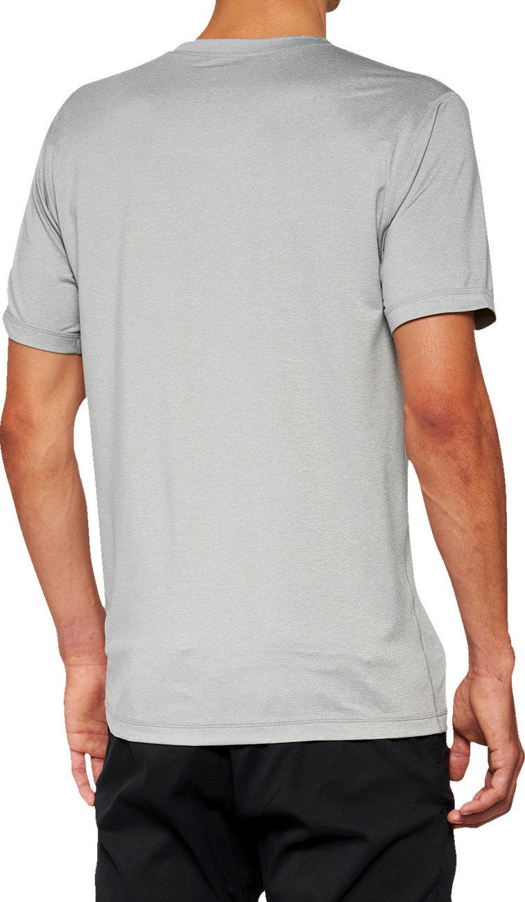 100% Men's Mission Athletic Tee - Heather Gray, Size M - Click Image to Close