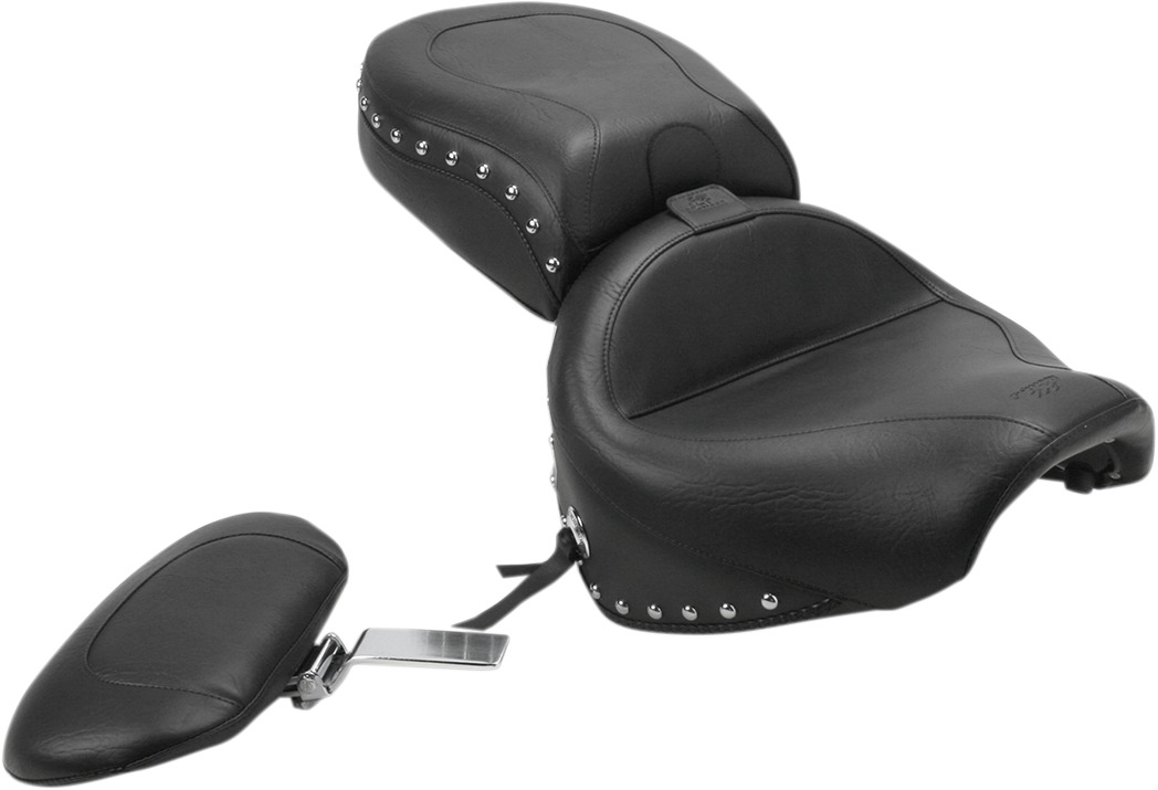 Mustang Studded Seat W/Driver Backrest Black Fits Yamaha Road Star 99-14 - Click Image to Close