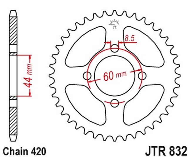 Steel Rear Sprocket - 41 Tooth 420 - For Yamaha DT GT MX YSR YZ 50/80 - Click Image to Close