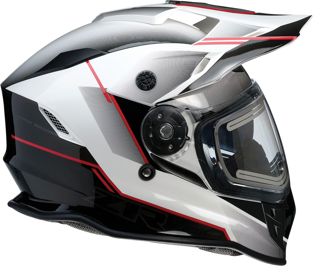 Range Bladestorm Dual-Sport Snow Helmet Large - White/Black/Red - Click Image to Close