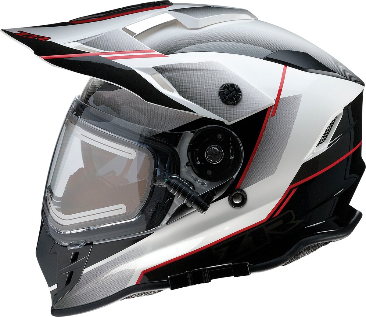 Range Bladestorm Dual-Sport Snow Helmet X-Small - White/Black/Red - Click Image to Close