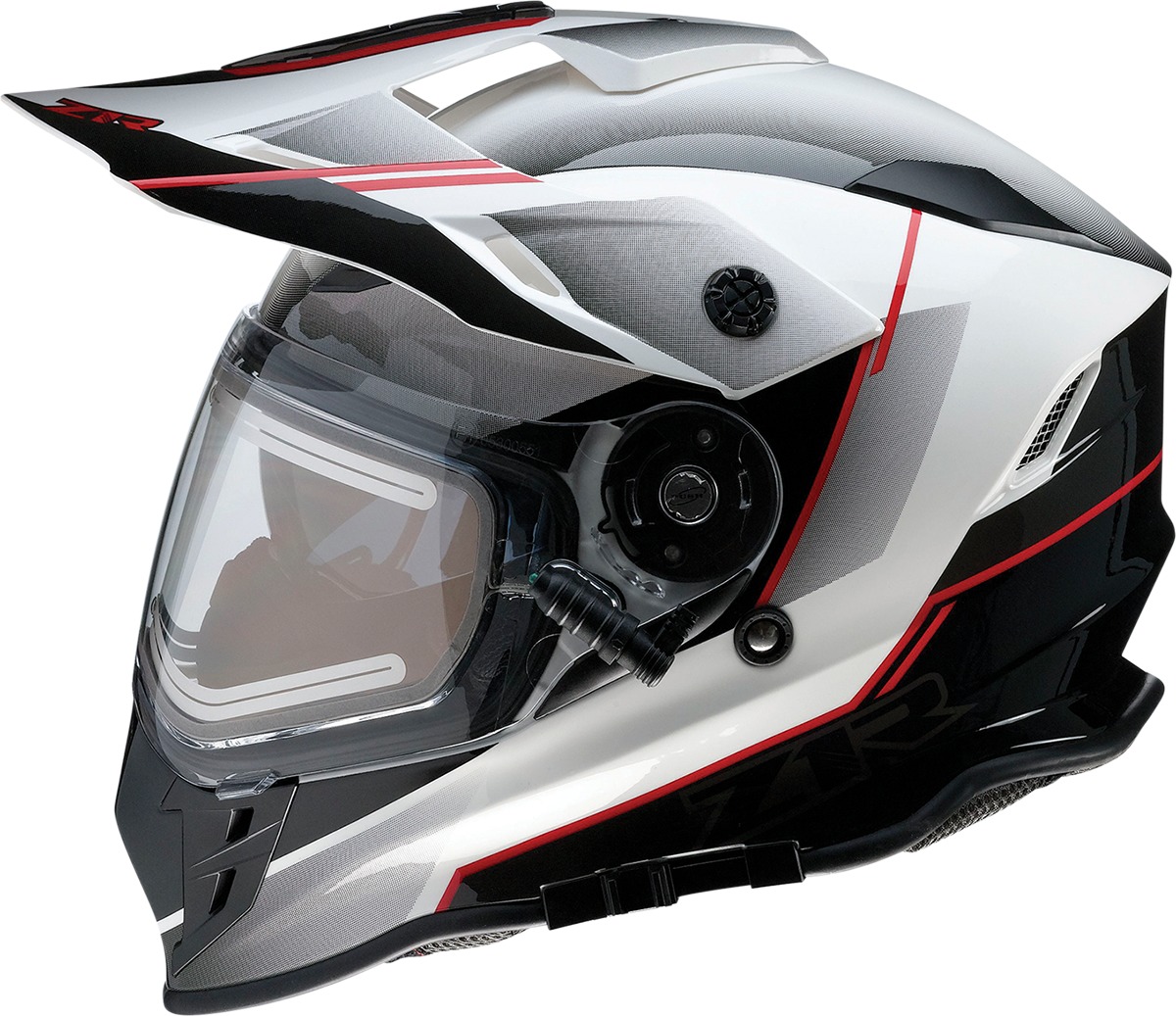 Range Bladestorm Dual-Sport Snow Helmet Large - White/Black/Red - Click Image to Close