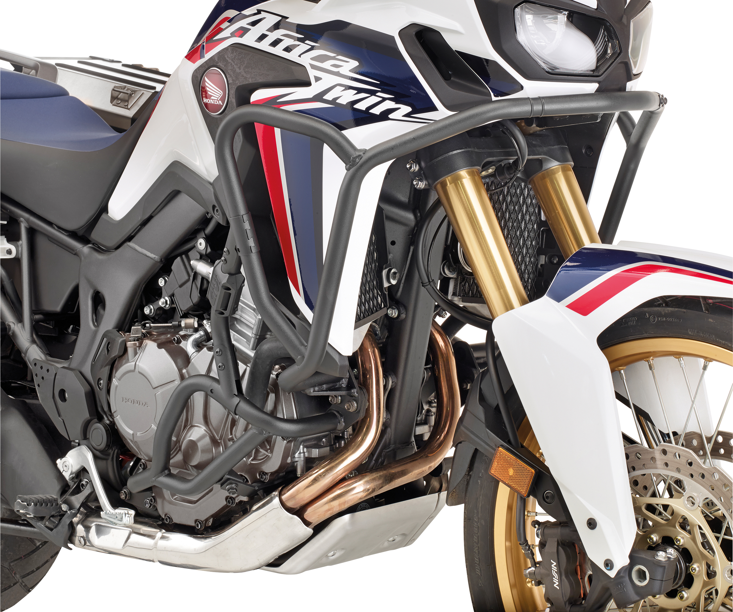 Black Upper Engine Guard - For 16-19 Honda Africa Twin /DCT - Click Image to Close