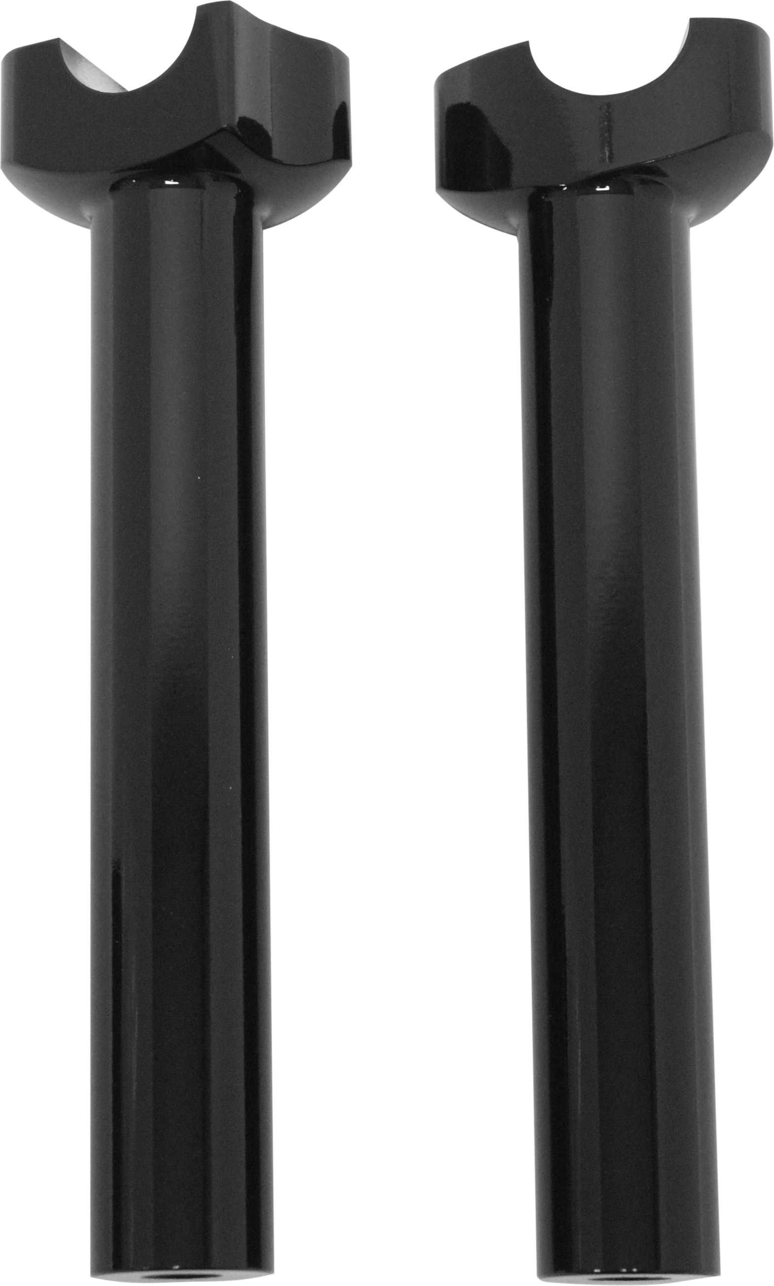 HardDrive 8.5 Inch Straight Black Handlebar Risers - Fits 1 inch handlebars, gloss black finish - Click Image to Close