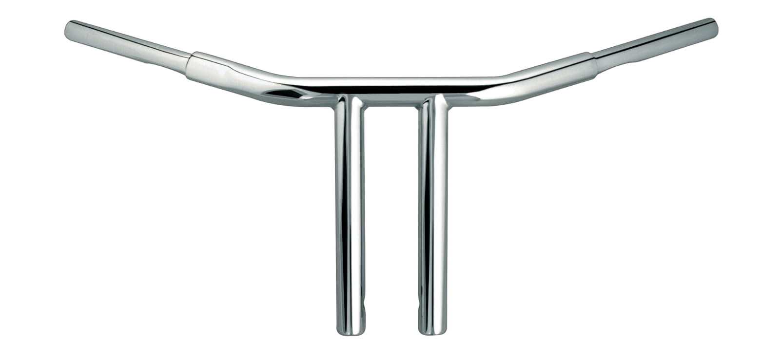 Physco Chubby Drag T-Bar 10" Straight Risers Chrome - 74-20 HD - Click Image to Close