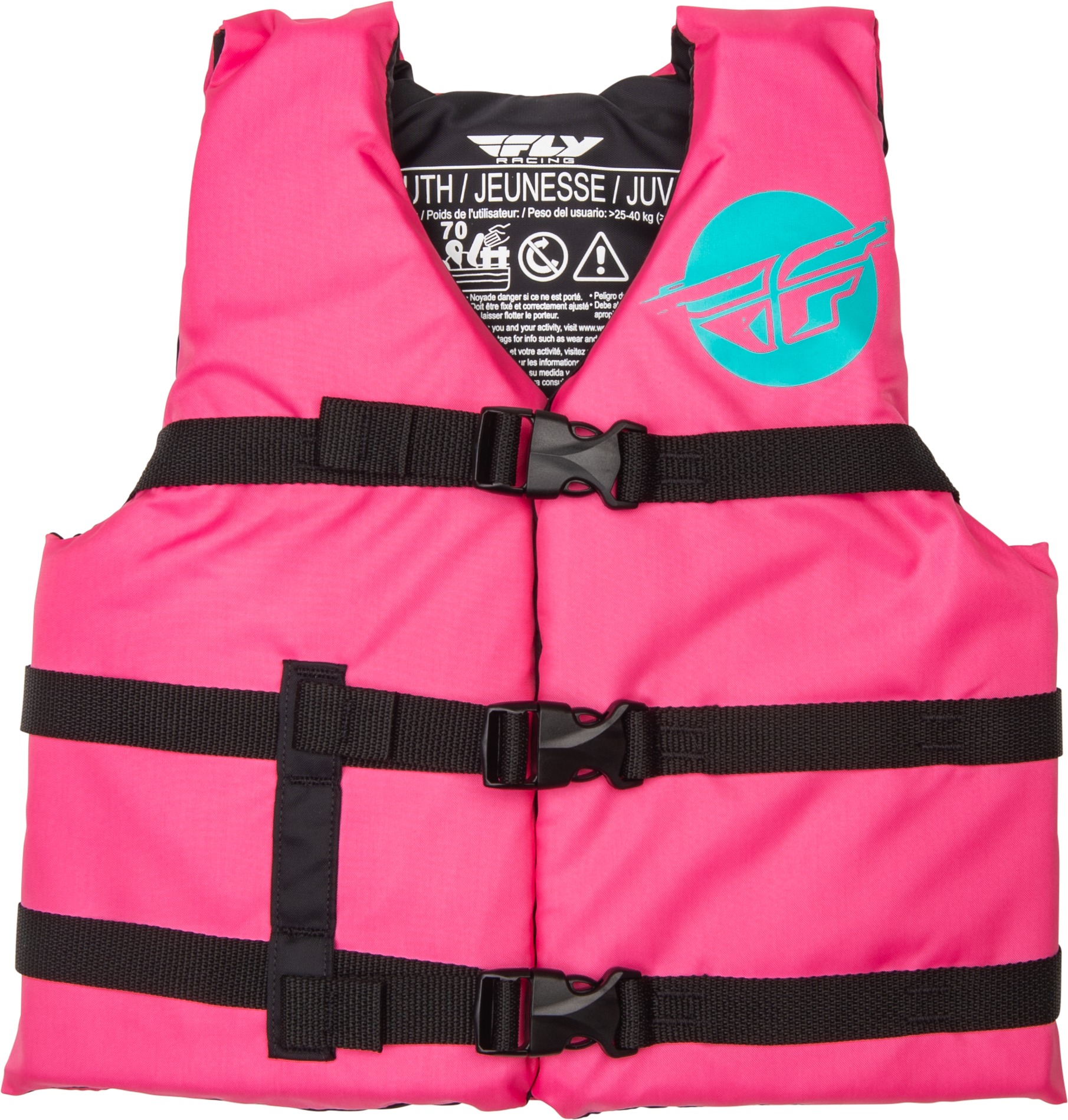 Fly Racing Youth Flotation Vest Neon Pink/Teal - Youth flotation vest Neon Pink/Teal by Fly Racing - Click Image to Close