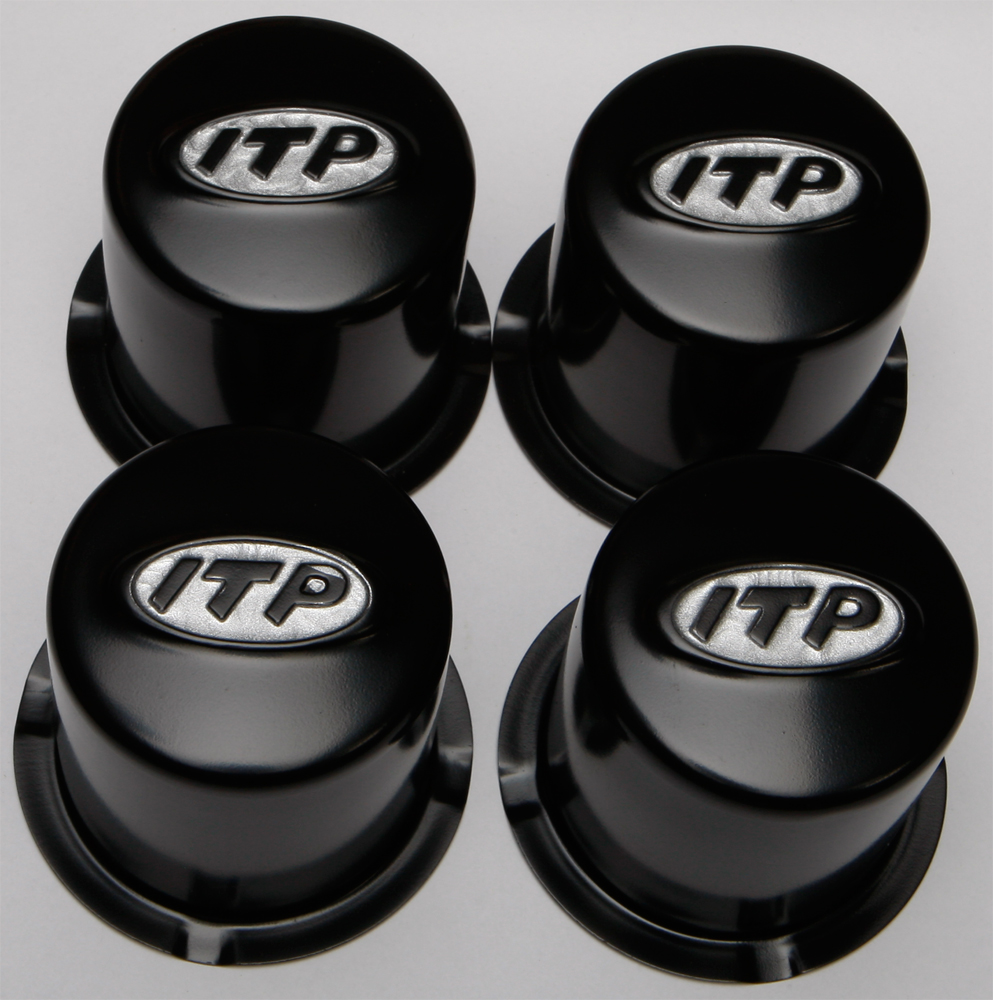 Black Delta Steel Wheel Center Cap - 4 Pack - for 4/110 wheels - Click Image to Close