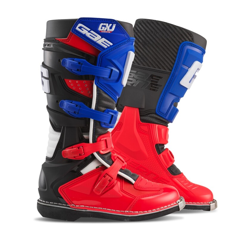 Gaerne GXJ Youth Motocross Boot Red/White/Blue Size 4 - Youth motocross boot, red/white/blue, size 4 - Click Image to Close