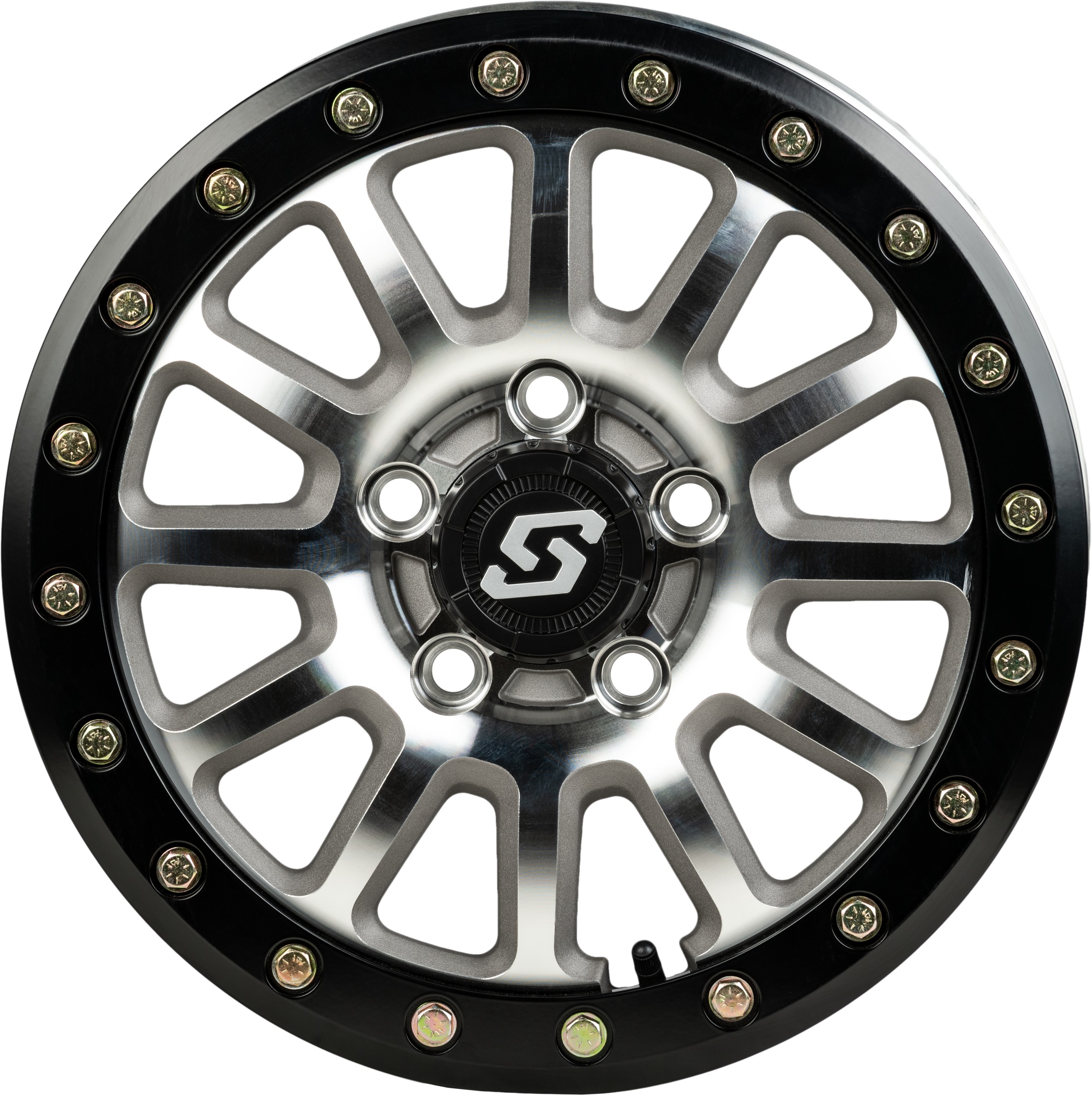 Sedona Sano Beadlock Wheel 15x7 5/4.5 +50mm Black/As Cast - 15x7 Beadlock Wheel For Polaris RZR Turbo R 2022 - Click Image to Close