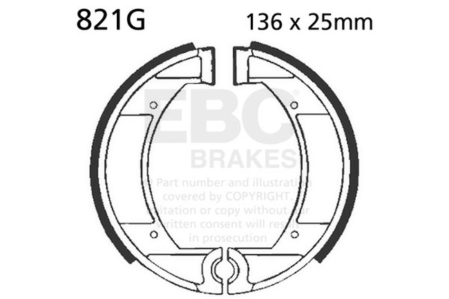 Grooved Organic Brake Shoes - For Front Left or Right on LT/LTF160 - Click Image to Close