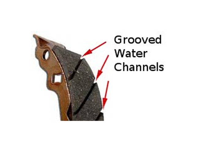 Grooved Organic Brake Shoes - For Front Left or Right on LT/LTF160 - Click Image to Close