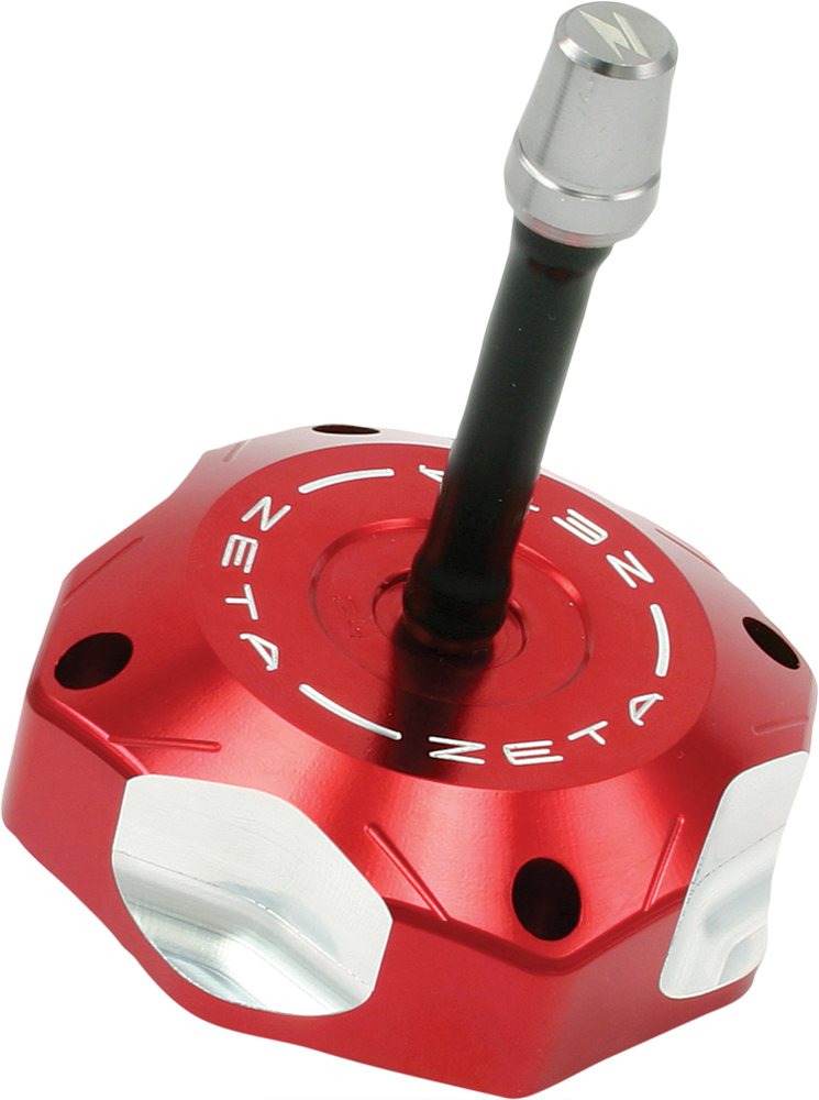 Red Billet Gas Cap with Vent Tube - For Most 2002+ KX KXF KLX YZ - Click Image to Close