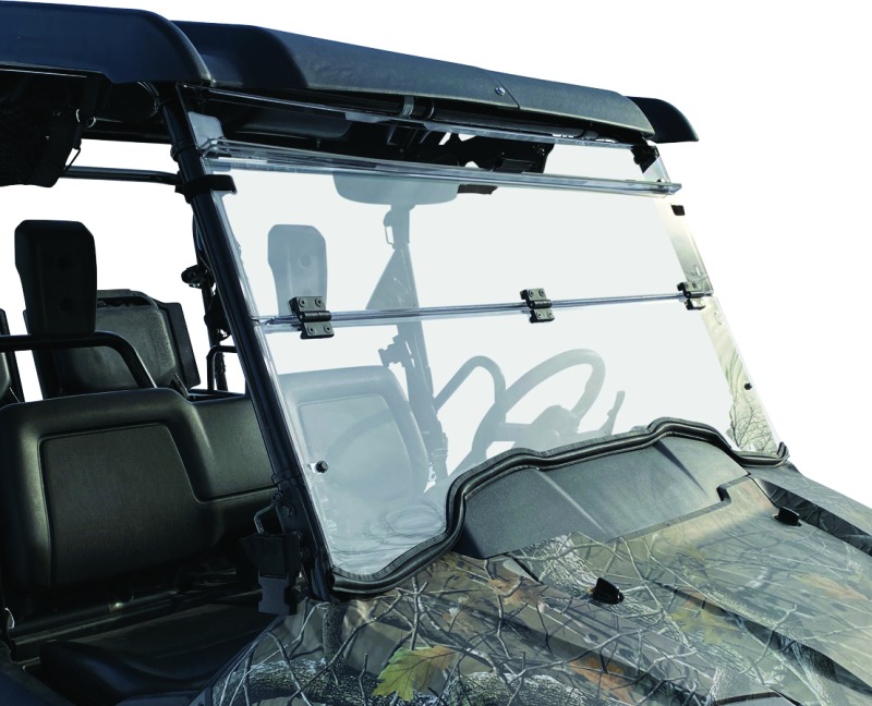 QuadBoss Windbreak Folding Windshield Clear Fits 14-22 Honda Pioneer 700 - Click Image to Close