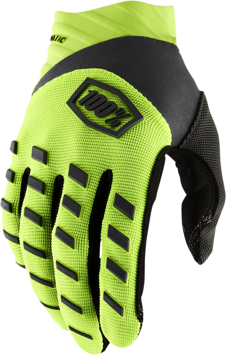 100% Youth Airmatic Gloves Flo Yellow/Black - Youth Large - Click Image to Close