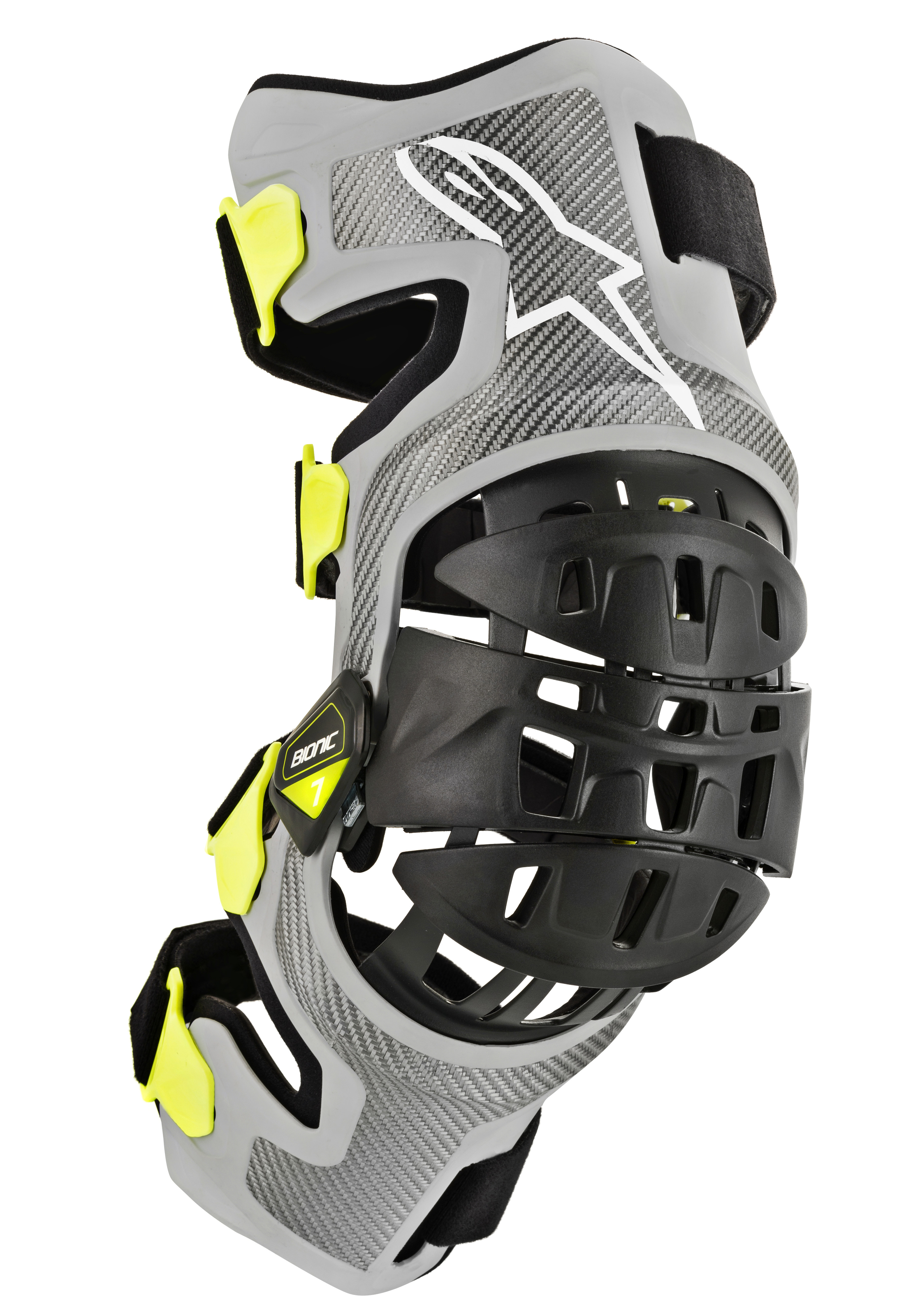 Alpinestars Bionic 7 Knee Brace Small Silver/Yellow - Protective knee brace For Small size riders - Click Image to Close