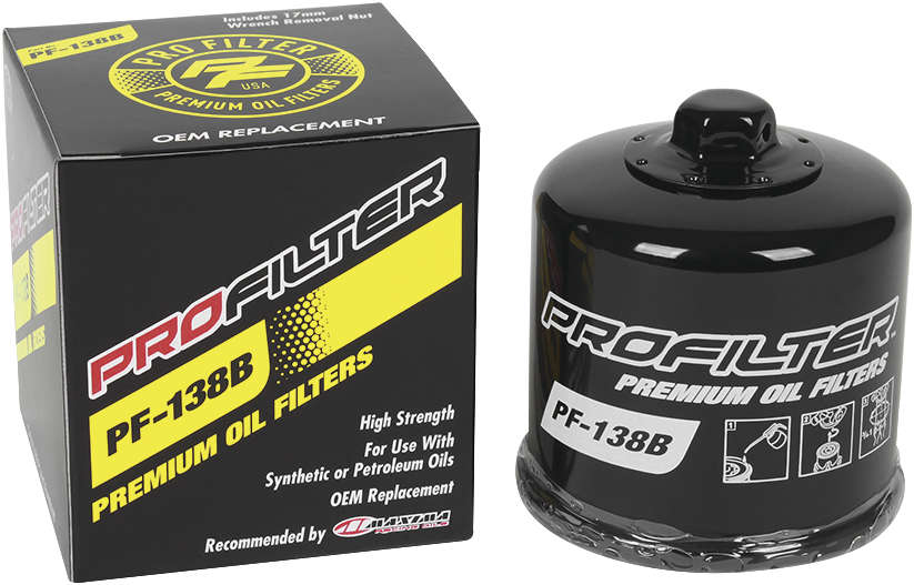 Oil Filter - Black - For 86-17 Aprilia Suzuki Kymco Arctic Cat - Click Image to Close