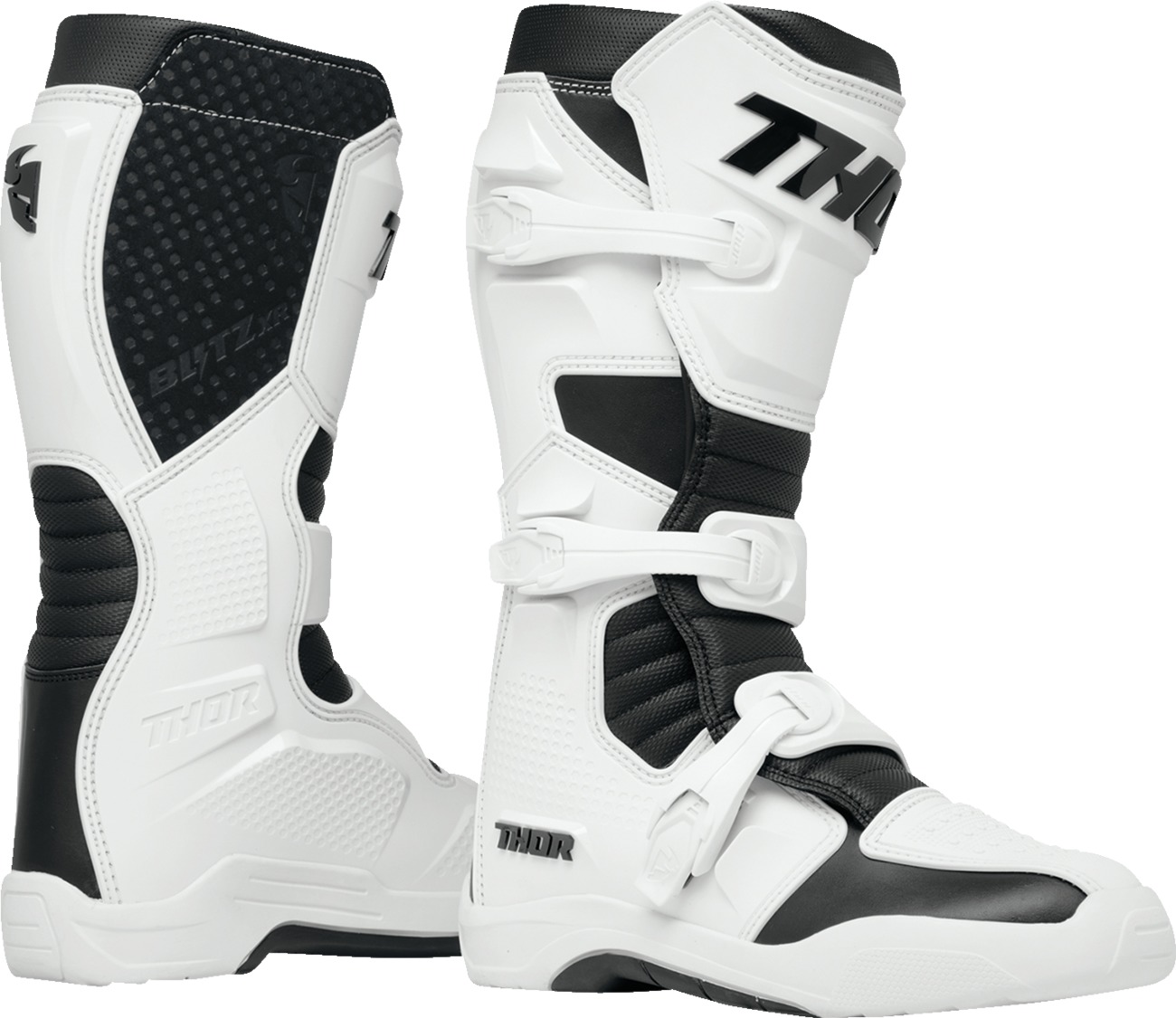 THOR Blitz XR Boots White/Black Men's Size 9 - Durable off-road boots with premium protection - Click Image to Close