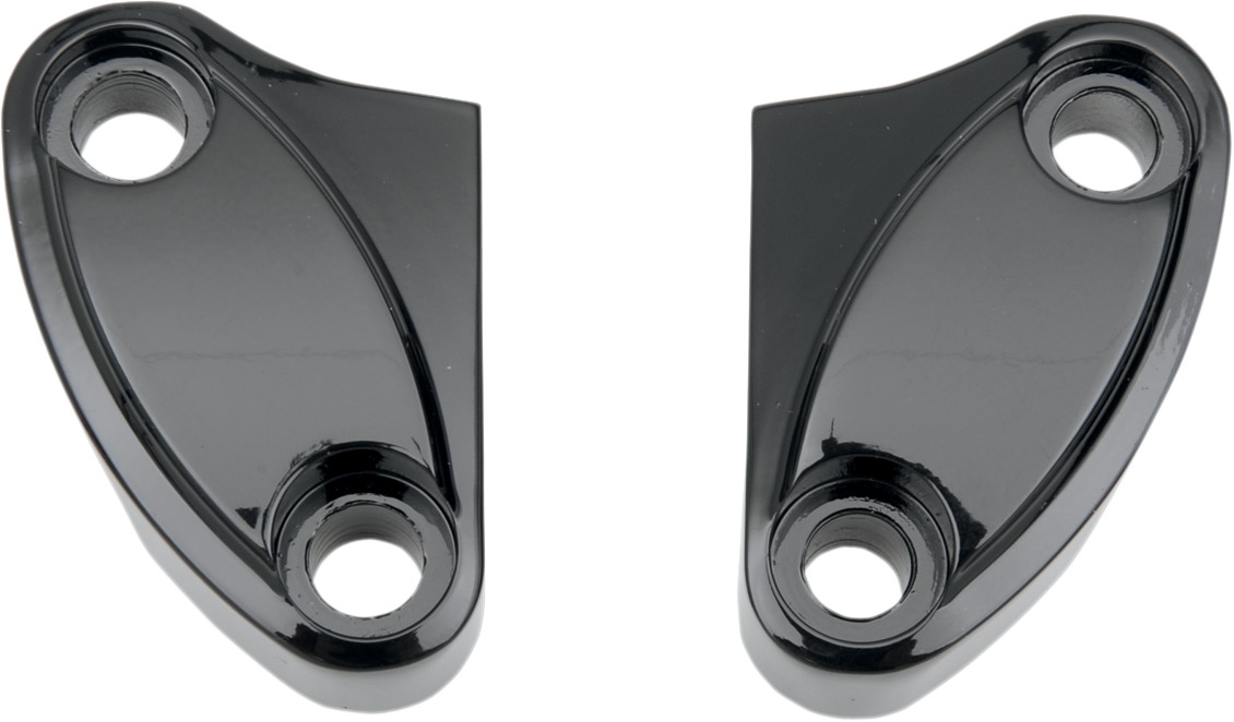 Drag Specialties Handlebar Riser Clamp Gloss Black 1in Pair - Gloss black 1in riser clamp pair for most standard risers - Click Image to Close