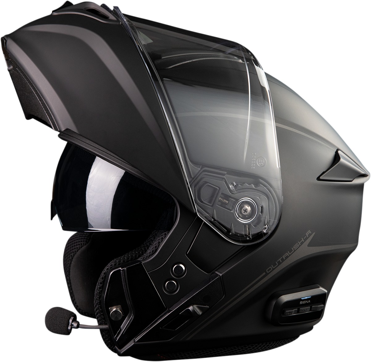 Outrush R Bluetooth Helmet - Outrush R Bt Hlmt Mt Blk Md - Click Image to Close